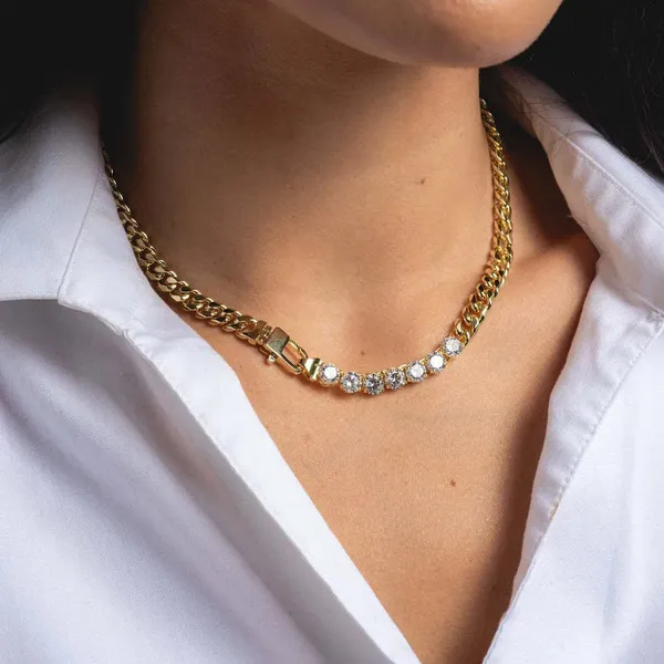 Gold_Tennis_Cuban_Necklace_For_Women